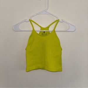 Free People Happiness Runs Crop Tank Neon Yellow XS/S